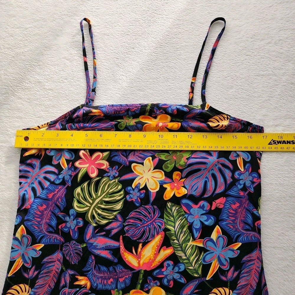 Vans Floral Slip Dress Womens Small Black Tropical Adjustable Strap Vacation - Picture 10 of 15